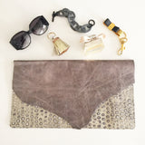 Statement Leather Hide Clutch
