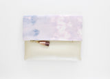 Dyed Watercolor Unique Leather Accents Clutch