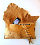 Statement Leather Hide Clutch