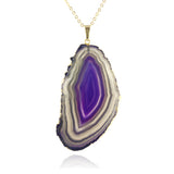 Adore Gemstone Collection - Agate Slice Necklace - Soul Made Boutique