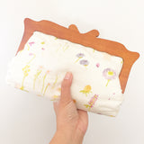 Wooden Handle Watercolor Spring Flowers Clutch