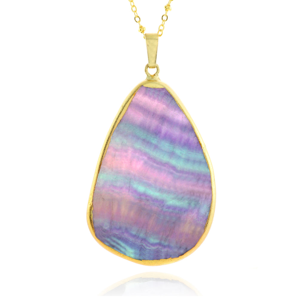Adore Gemstone Collection - Fluorite Slice Necklace - Soul Made Boutique