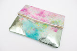 Dyed Watercolor Unique Leather Accents Clutch