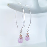 Adore Gems Collection - Sterling Silver Earrings Purple Pearl Moonstone
