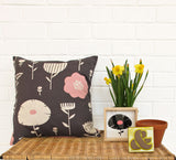 Screen Printed Wild Flowers Cushion Cover