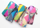Geometric Prism Unique Leather Accents Pouch - Soul Made Boutique