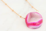 Adore Gemstone Collection - Druzy Round Necklace - Soul Made Boutique