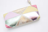 Geometric Prism Unique Leather Accents Pouch