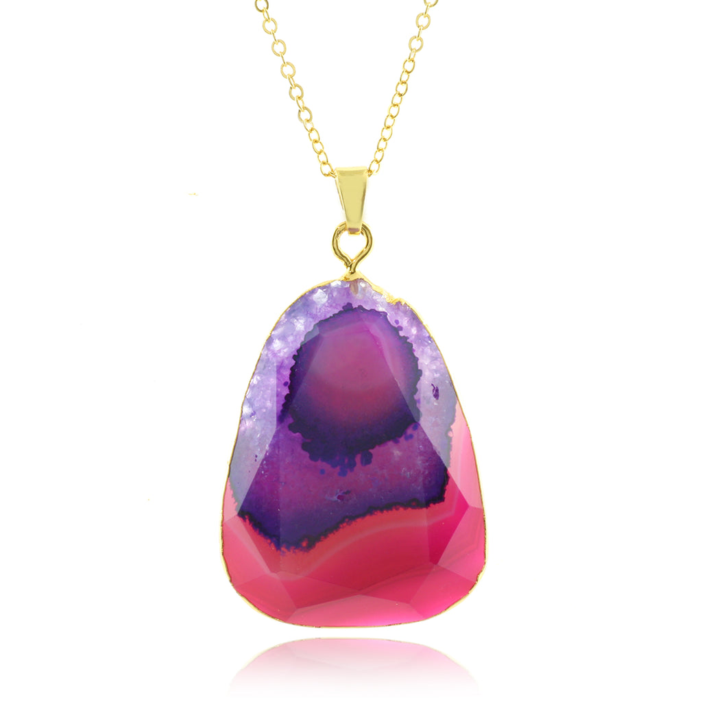 Adore Gemstone Collection - Agate Oval Necklace - Soul Made Boutique