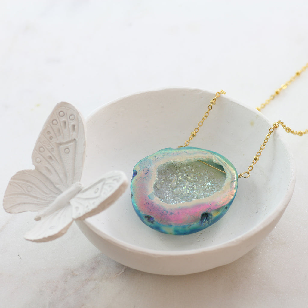 Adore Gemstone Collection - Cave Druzy Necklace - Soul Made Boutique