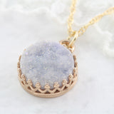 Adore Gemstone Collection - Druzy Round Pendant Necklace - Soul Made Boutique