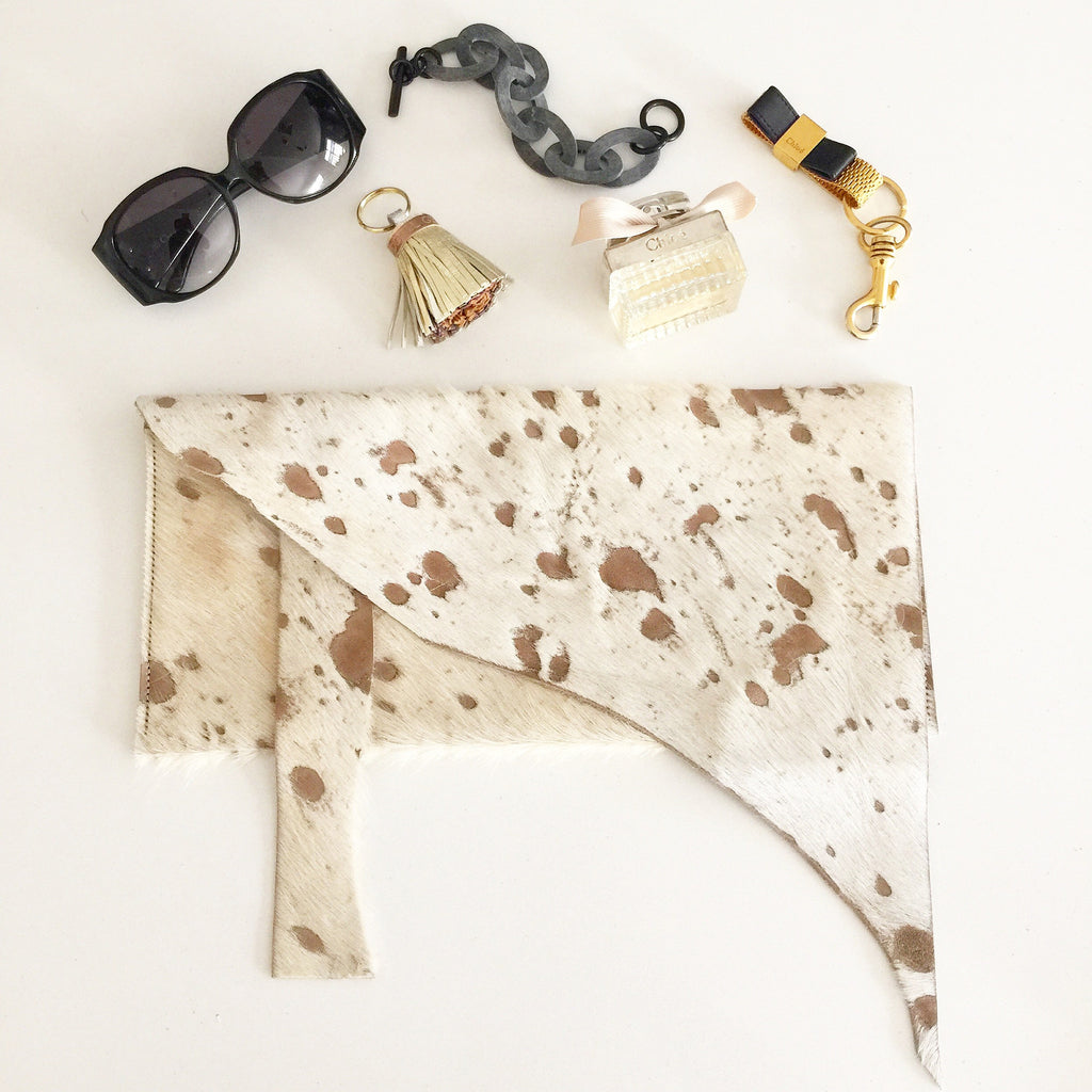 Statement Leather Hide Clutch