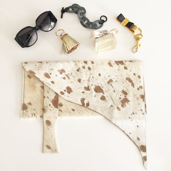 Statement Leather Hide Clutch