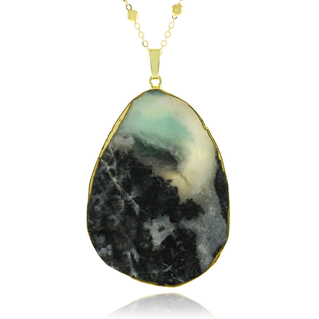 Adore Gemstone Collection - Agate Oval Necklace - Soul Made Boutique
