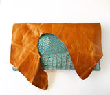 Statement Leather Hide Clutch