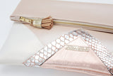 Geometric Unique Leather Accents Clutch