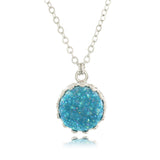 Adore Gemstone Collection - Druzy Round Pendant Necklace - Soul Made Boutique