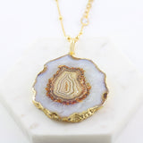 Adore Gemstone Collection - Agate Slice Necklace - Soul Made Boutique
