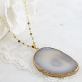 Adore Gemstone Collection - Agate Slice Necklace - Soul Made Boutique