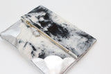 Dyed Watercolor Unique Leather Accents Clutch