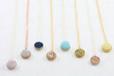 Adore Gemstone Collection - Druzy Round Pendant Earrings - Soul Made Boutique