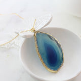 Adore Gemstone Collection - Agate Slice Necklace - Soul Made Boutique