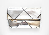 Geometric Prism Unique Leather Accents Clutch - Soul Made Boutique