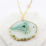 Adore Gemstone Collection - Agate Slice Necklace - Soul Made Boutique
