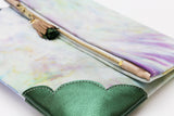 Dyed Watercolor Unique Leather Accents Clutch