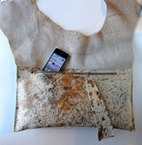 Statement Leather Hide Clutch
