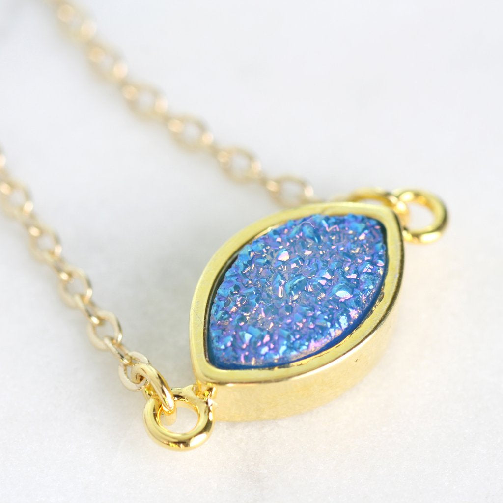 Adore Gemstone Collection - Druzy Connector Necklace - Soul Made Boutique