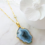 Adore Gemstone Collection - Agate Slice Necklace - Soul Made Boutique