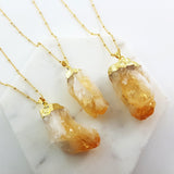 Adore Gemstone Collection - Citrine Raw Necklace - Soul Made Boutique