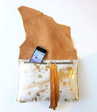 Statement Leather Hide Clutch