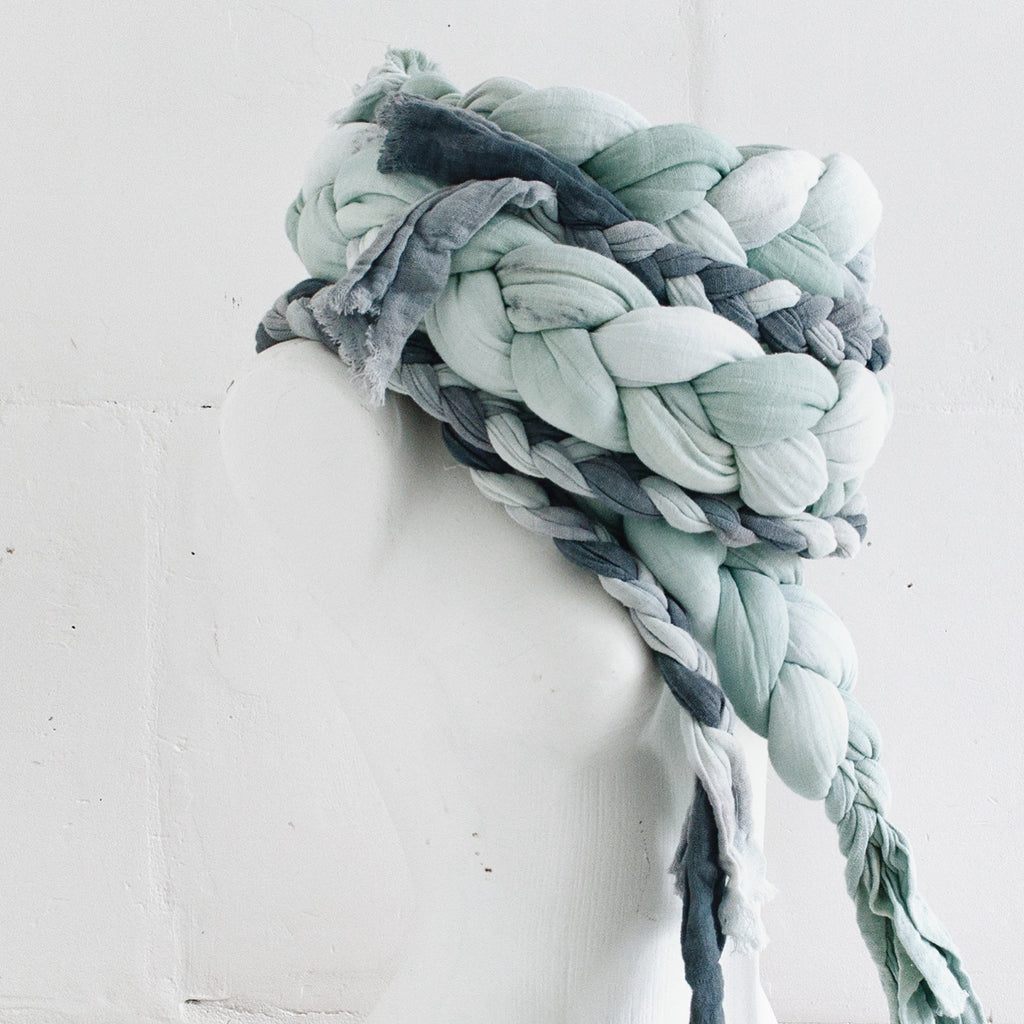 Hand Dyed Rustic Braided Scarf