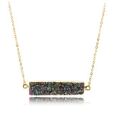 Adore Gemstone Collection - Druzy Horizontal Bar Necklace - Soul Made Boutique