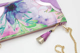 Floral Watercolor Leather Accents Sling Bag