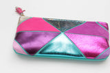 Geometric Prism Unique Leather Accents Pouch - Soul Made Boutique