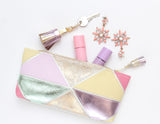 Geometric Prism Unique Leather Accents Pouch
