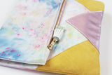 Dyed Watercolor Unique Leather Accents Clutch
