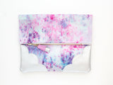 Watercolor Unique Leather Accents Clutch