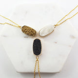 Adore Gemstone Collection - Druzy Pendant Necklace - Soul Made Boutique