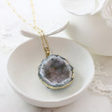 Adore Gemstone Collection - Agate Slice Necklace - Soul Made Boutique