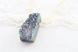 Adore Gemstone Collection - Druzy Vertical Bar Necklace - Soul Made Boutique