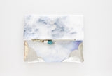Dyed Watercolor Unique Leather Accents Clutch