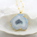 Adore Gemstone Collection - Agate Slice Necklace - Soul Made Boutique