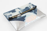 Dyed Watercolor Unique Leather Accents Clutch