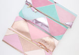Geometric Prism Unique Leather Accents Clutch