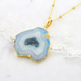 Adore Gemstone Collection - Agate Slice Necklace - Soul Made Boutique