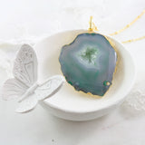 Adore Gemstone Collection - Agate Slice Necklace - Soul Made Boutique
